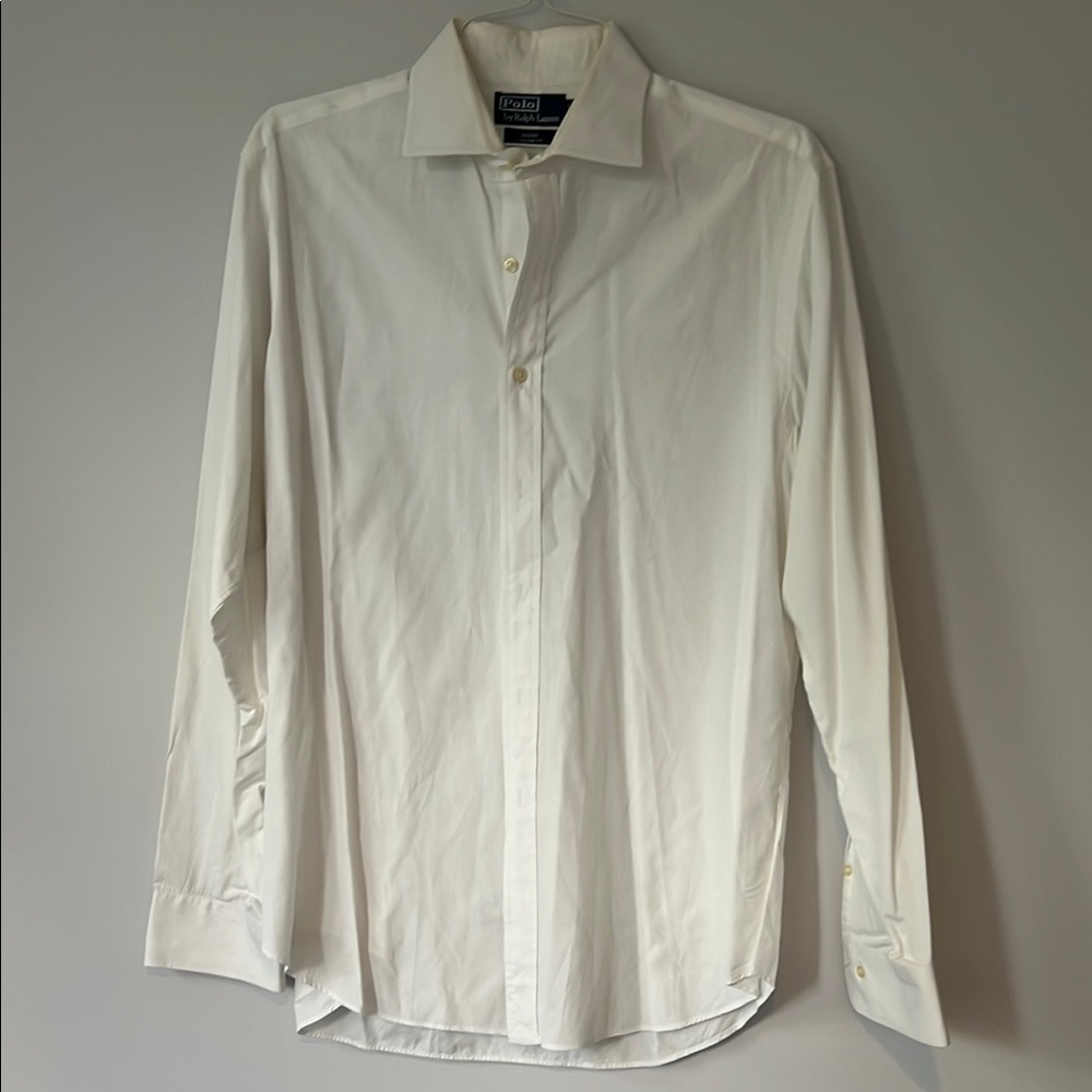 Ralph Lauren White Dress Shirt Crisp Cotton Formal